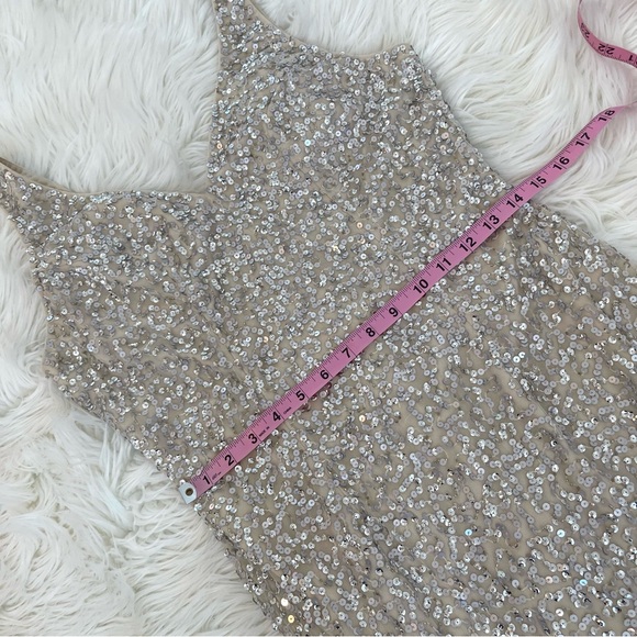 NWT Mac Duggal Silver Sequin Fringe Mini Dress - Picture 14 of 16